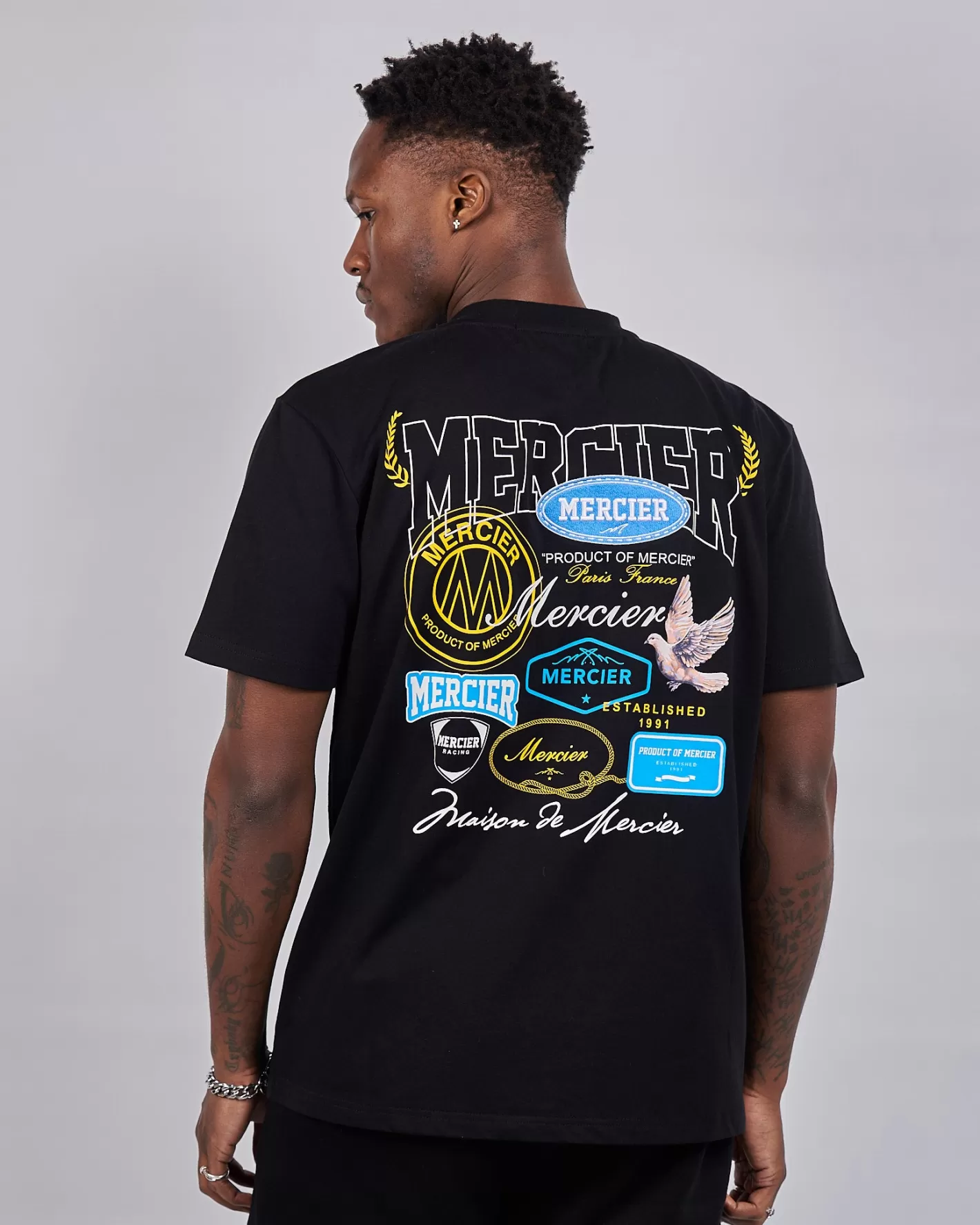 Homme Mercier Ensembles D'été | T-shirts<Black Multi Tour Tshirt