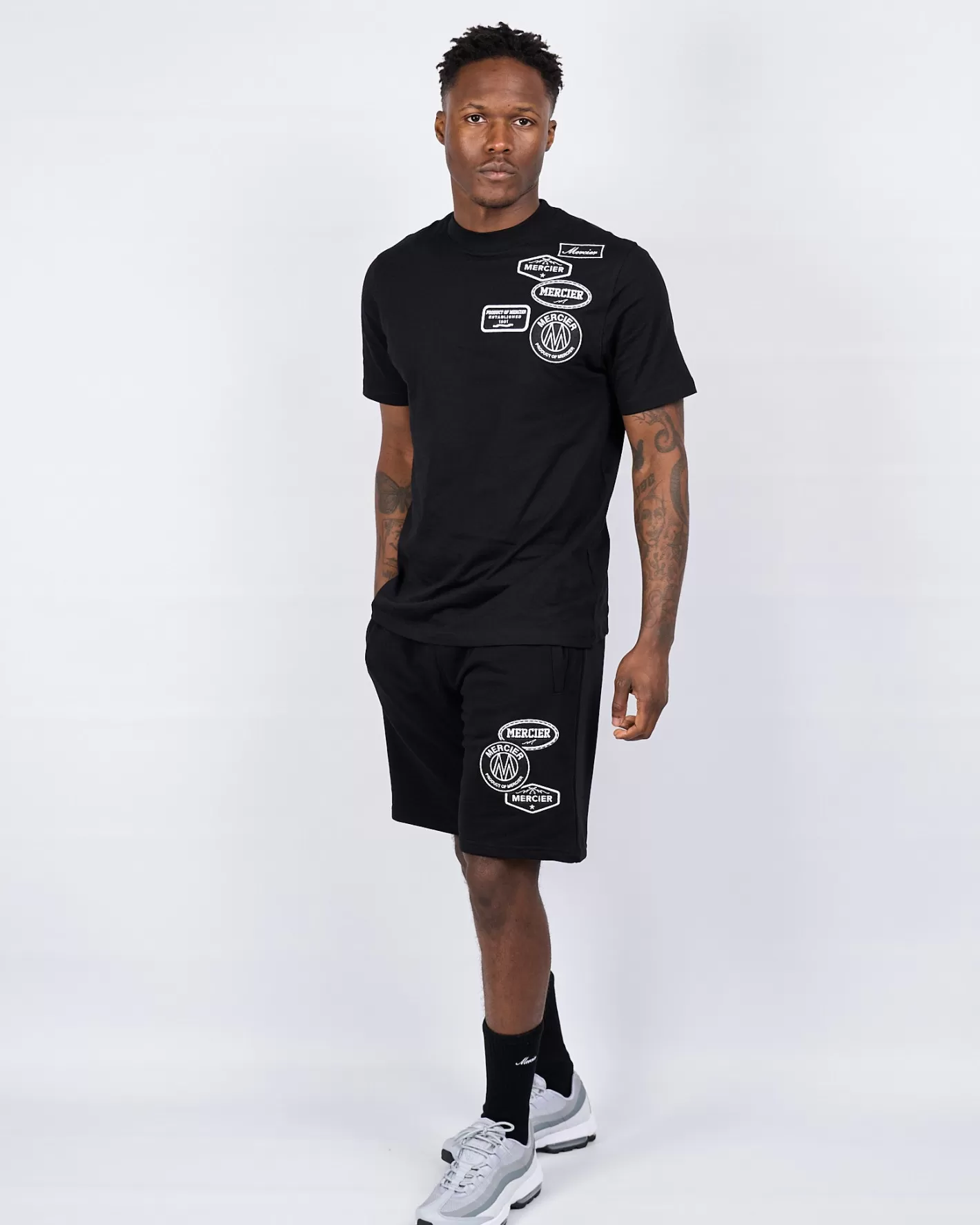 Homme Mercier Ensembles D'été | T-shirts<Black Mono Badge Tshirt