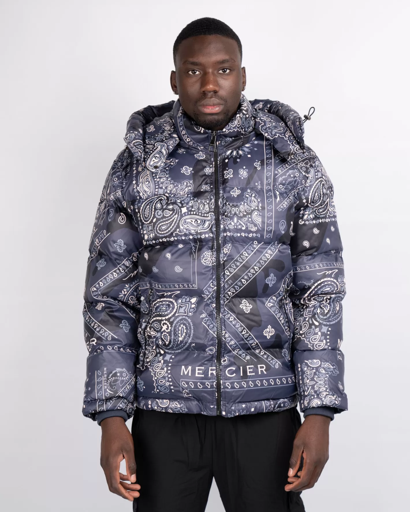 Homme Mercier Vestes<Blouson bleu marine Paisley