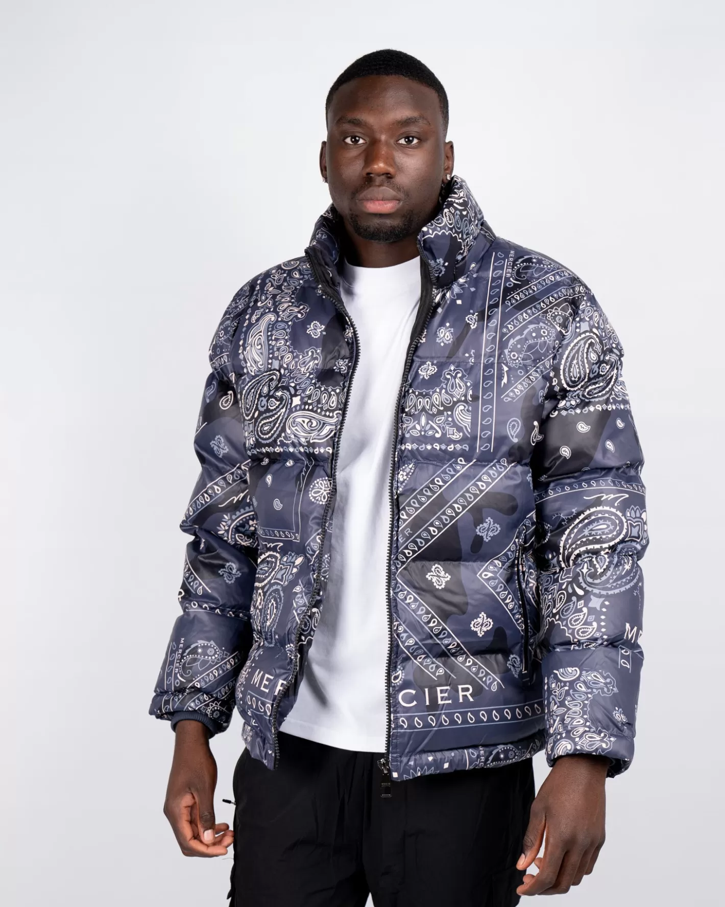 Homme Mercier Vestes<Blouson bleu marine Paisley