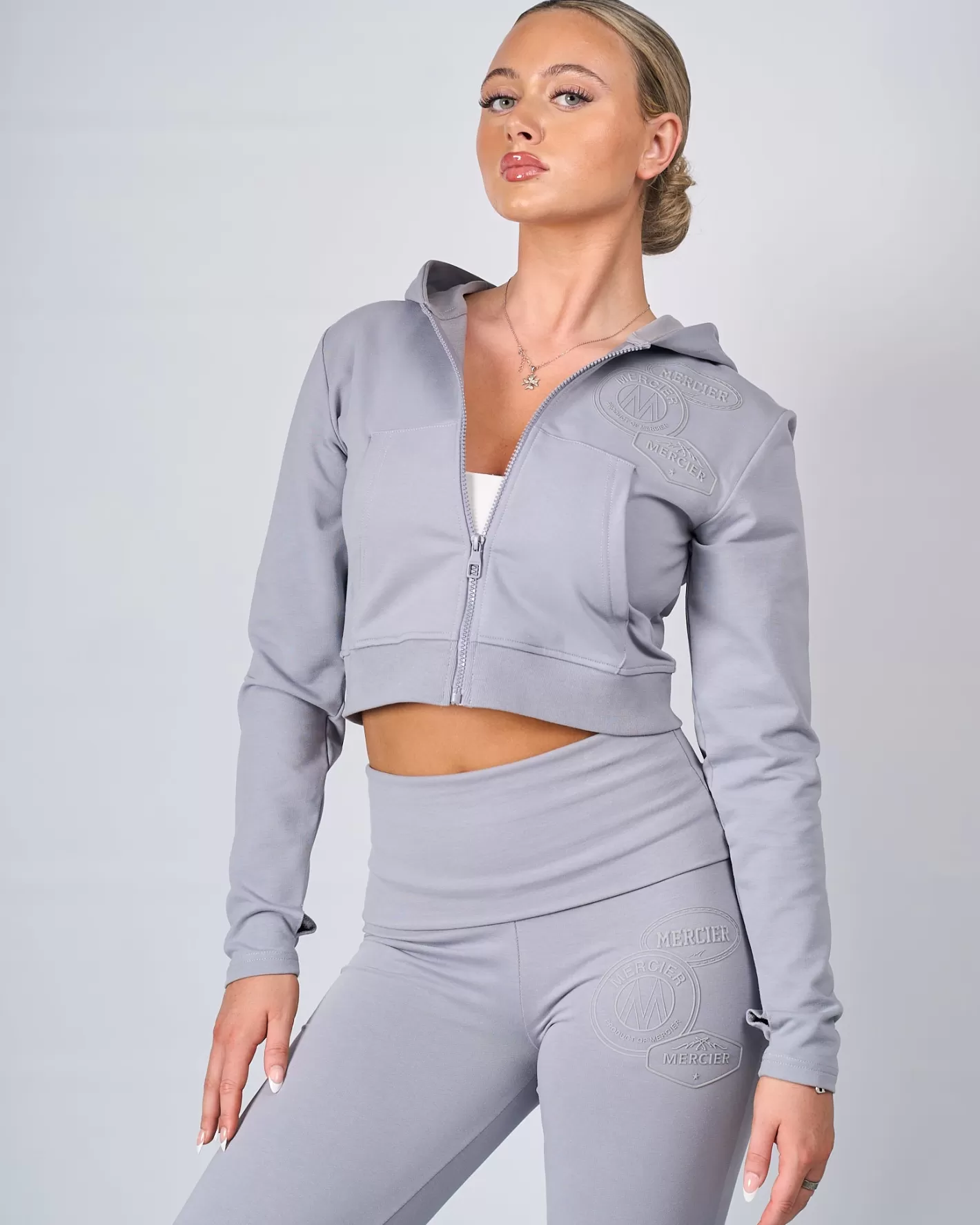 Femme Mercier Hoodies Des Femmes | Survêtements Pour Femmes<Femmes Gris OG Yoga Zip Up