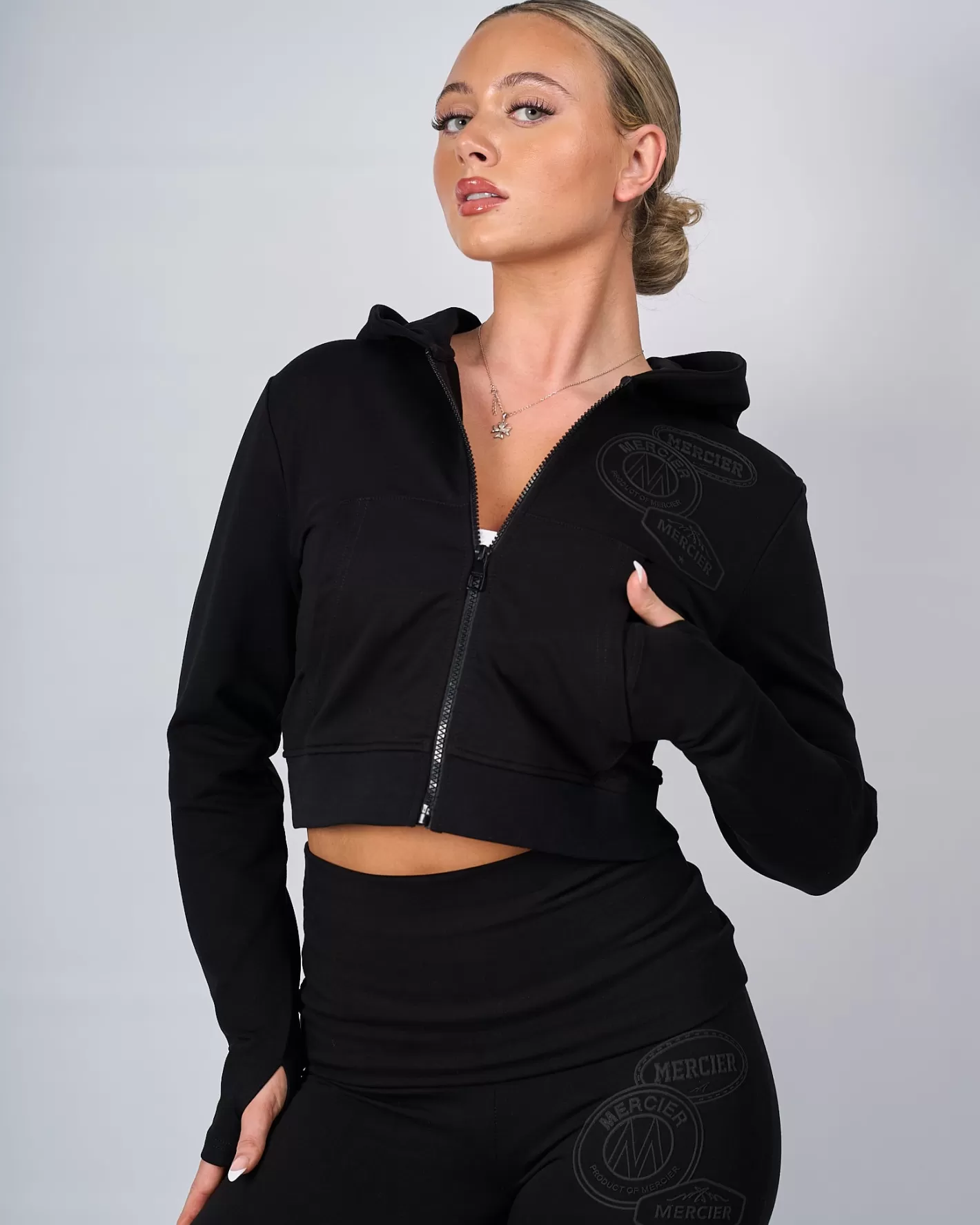 Femme Mercier Hoodies Des Femmes | Survêtements Pour Femmes<Femmes Noir OG Yoga Zip Up