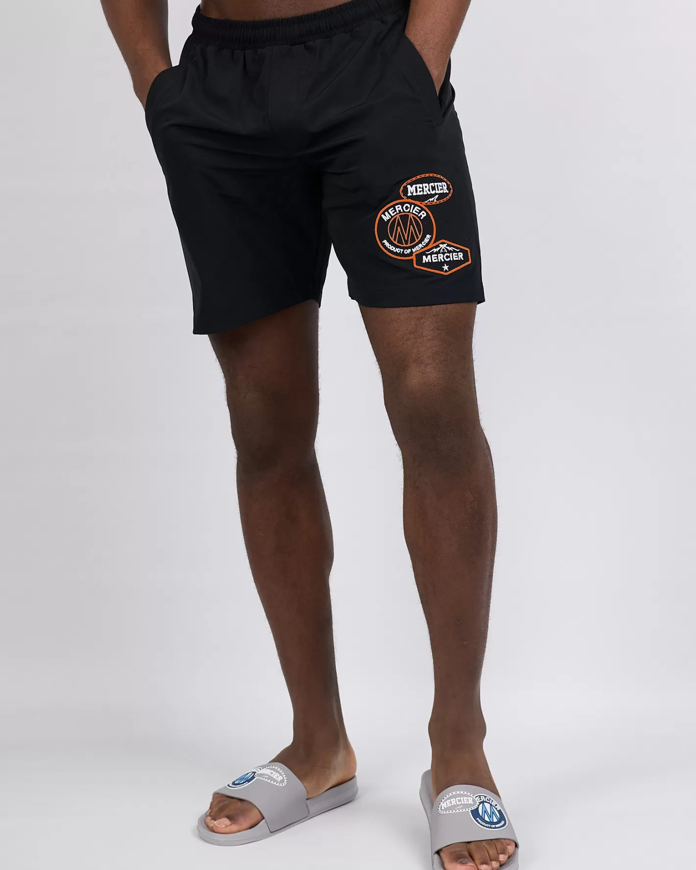 Homme Mercier Ensembles D'été | Short<Short de bain noir orange Badge