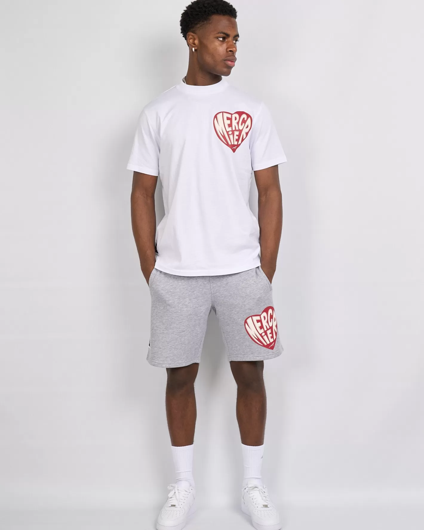 Homme Mercier Ensembles D'été | Short<Short gris Heart