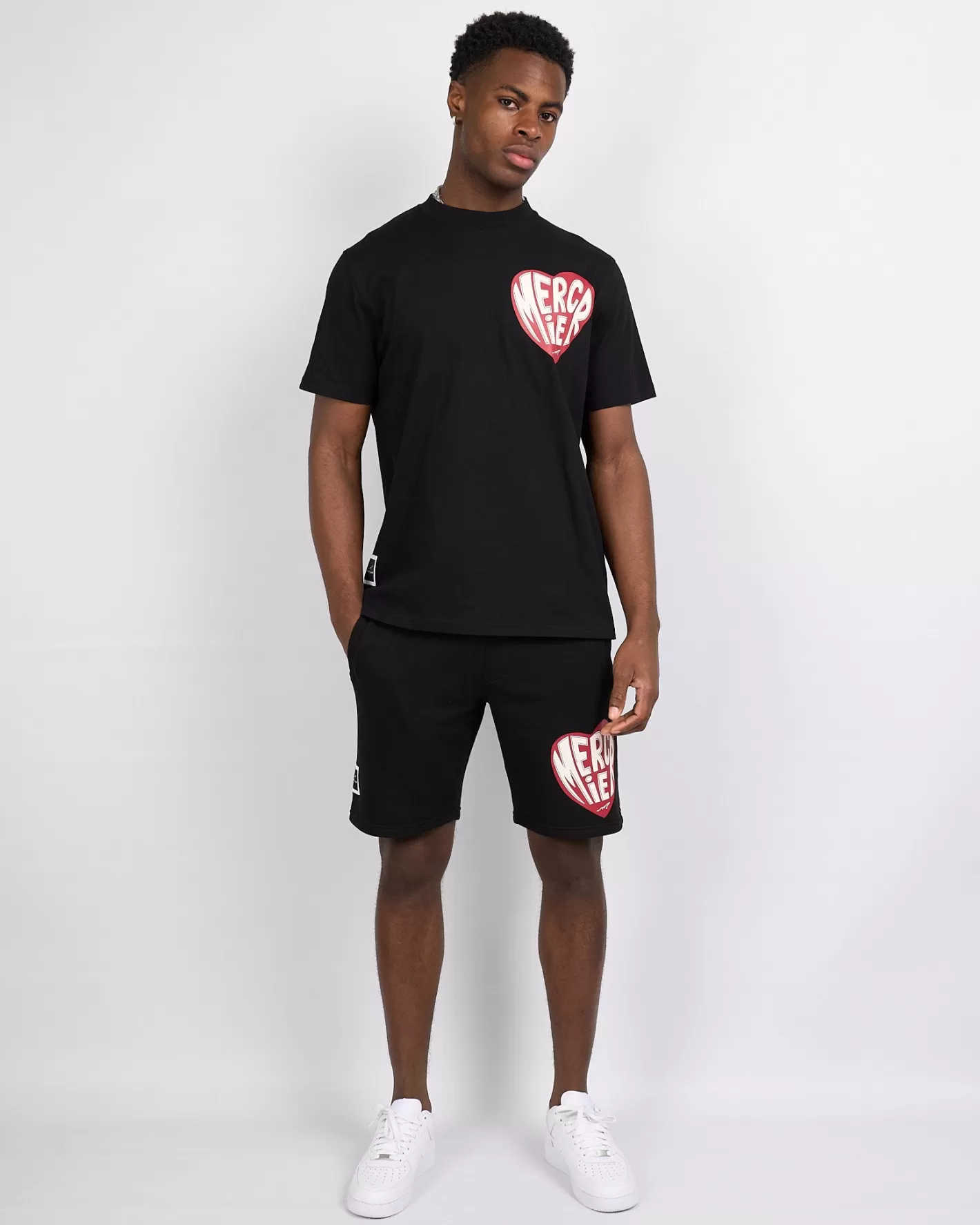 Homme Mercier Ensembles D'été | Short<Short noir Heart