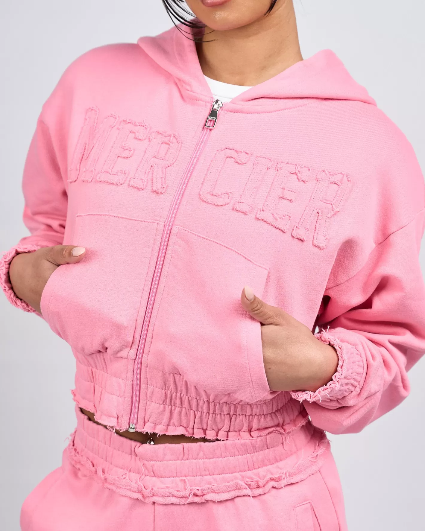 Femme Mercier Hoodies Des Femmes | Survêtements Pour Femmes<Sweat à capuche court rose pour femme