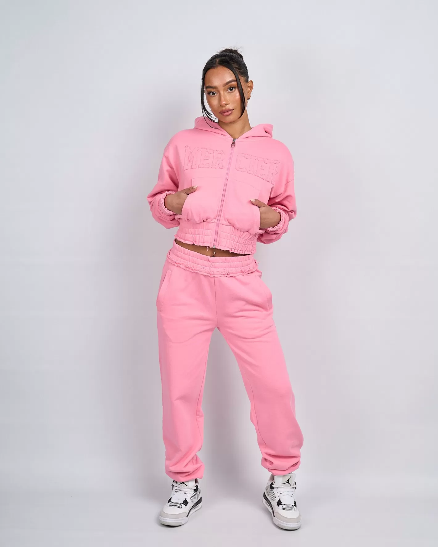 Femme Mercier Hoodies Des Femmes | Survêtements Pour Femmes<Sweat à capuche court rose pour femme