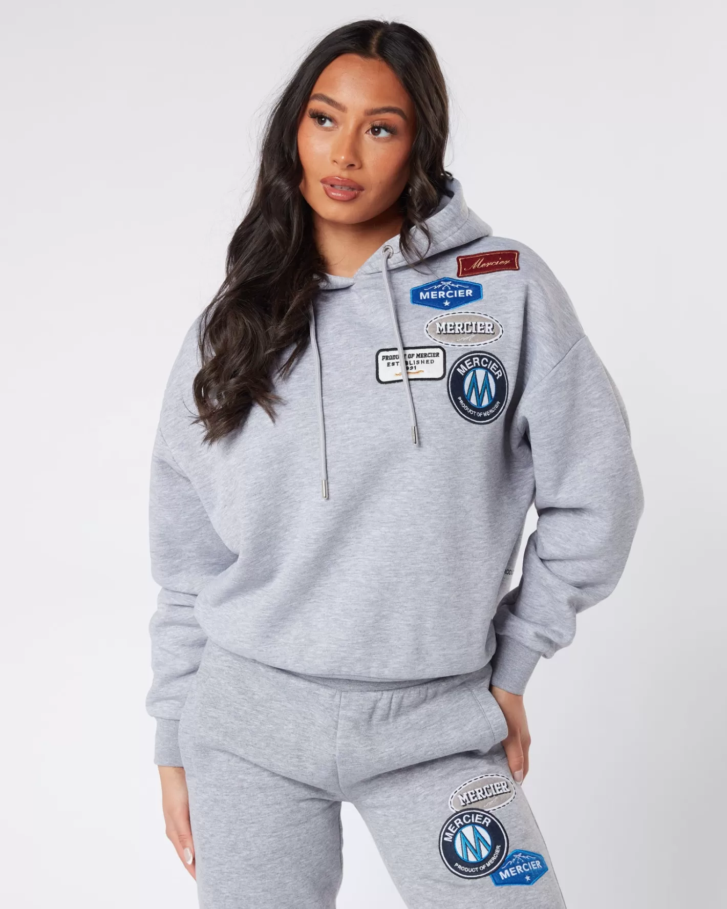 Femme Mercier Hoodies Des Femmes | Survêtements Pour Femmes<Sweat à capuche gris chiné Original Badge pour femme