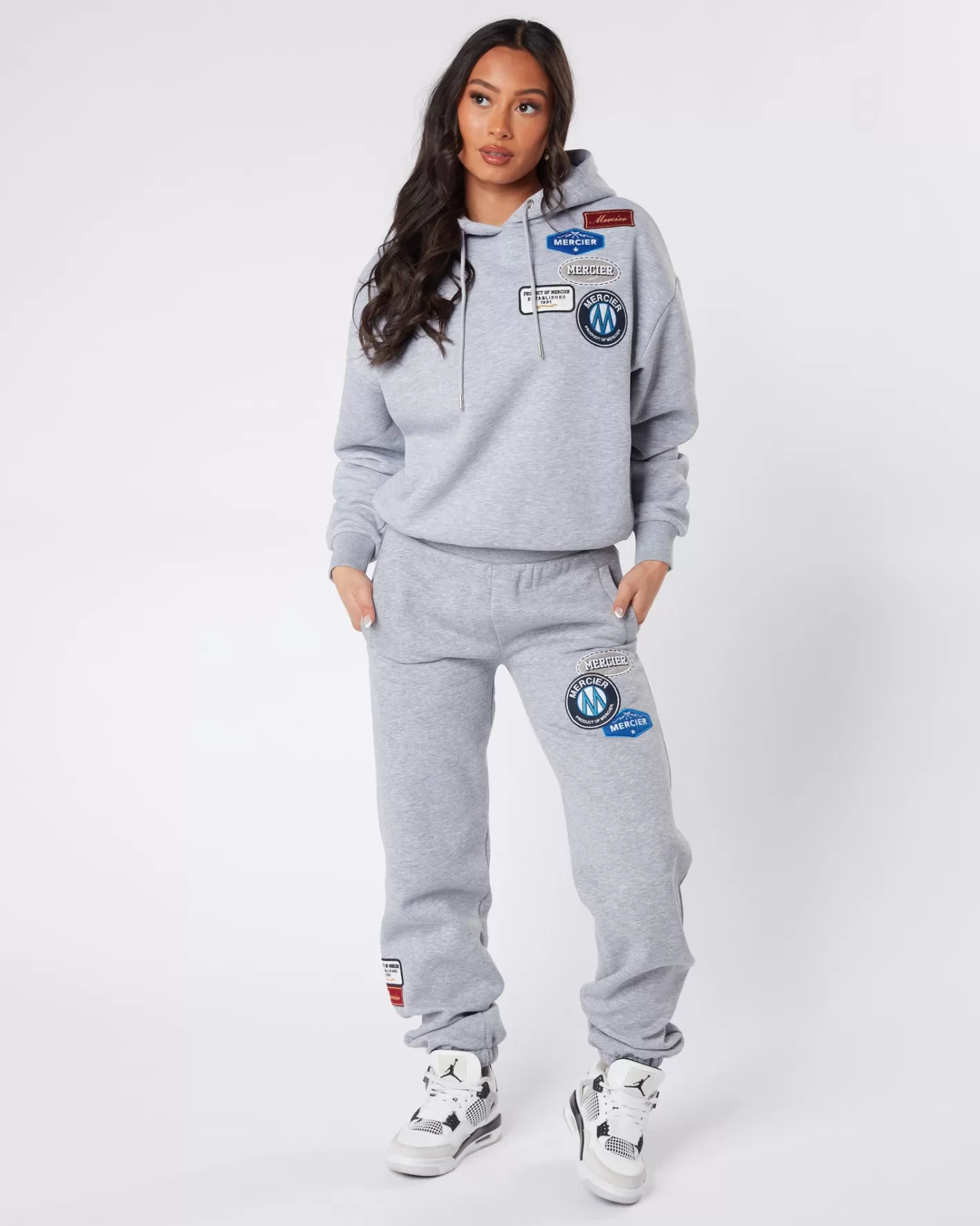 Femme Mercier Hoodies Des Femmes | Survêtements Pour Femmes<Sweat à capuche gris chiné Original Badge pour femme