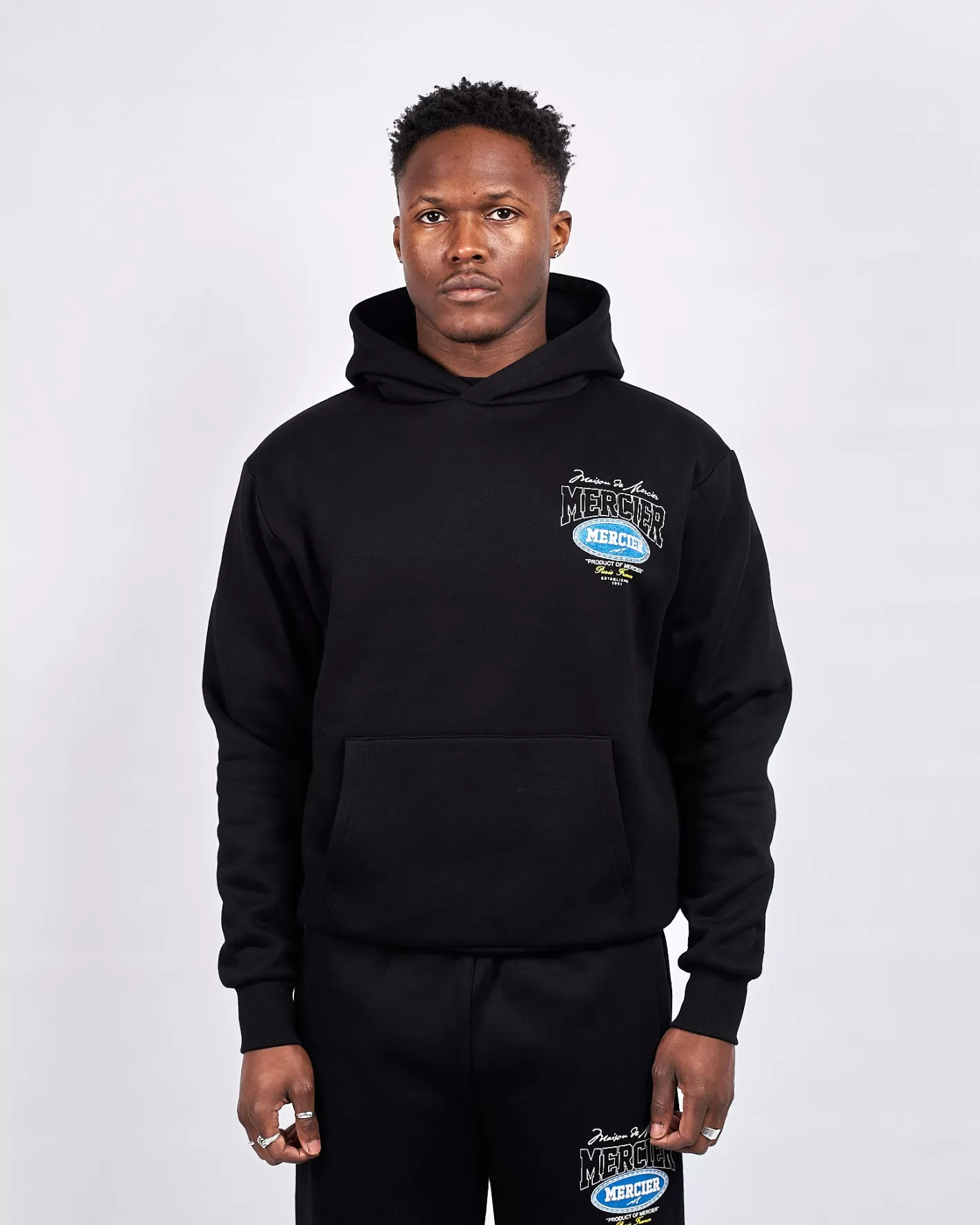 Homme Mercier Hauts De Survêtement/sweats À Capuche | Survêtements<Sweat à capuche noir Multi Tour