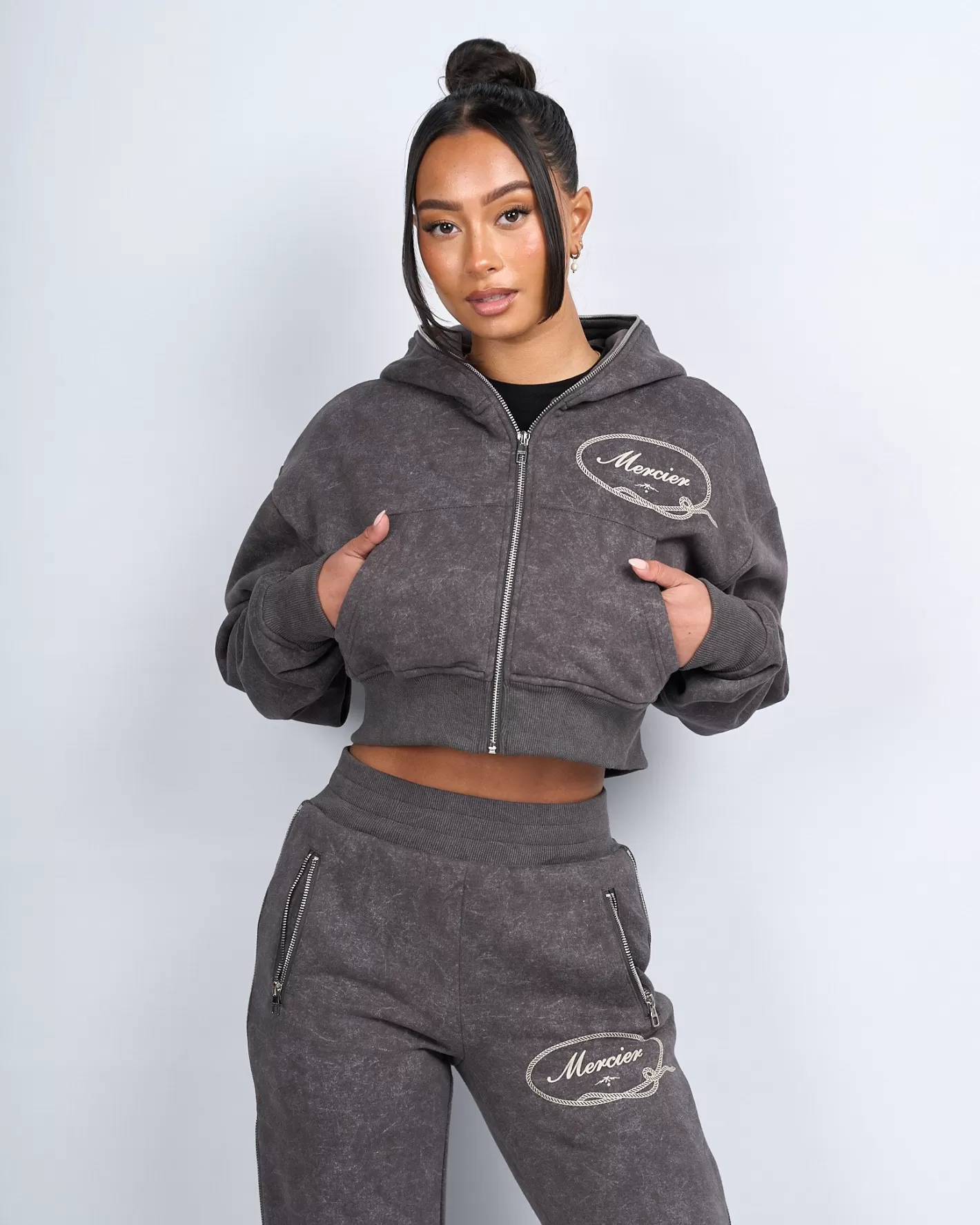 Femme Mercier Hoodies Des Femmes | Survêtements Pour Femmes<Sweat à Capuche Round Up Gris Pour Femmes