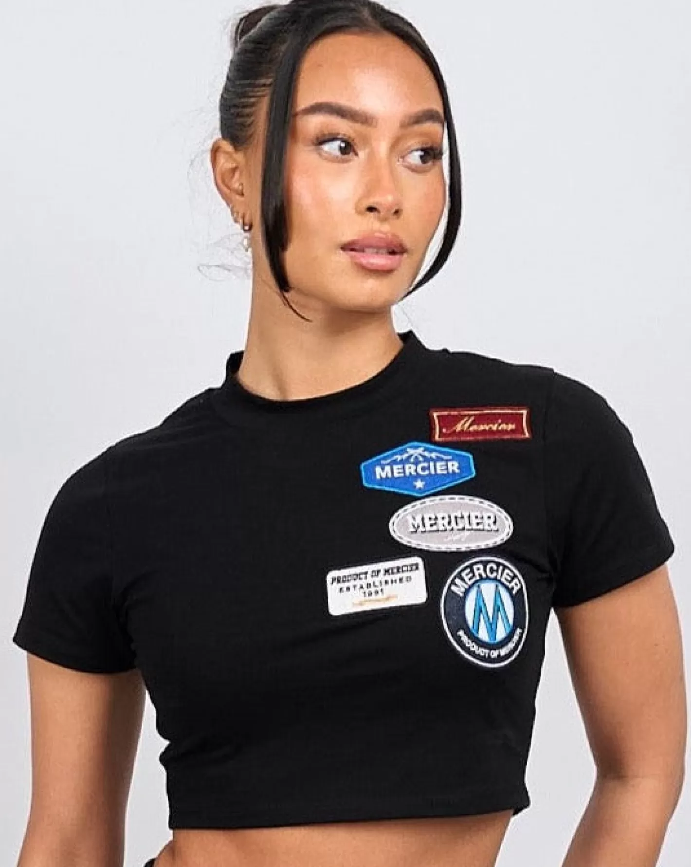 Femme Mercier Hauts Pour Femmes 23 | Les Meilleures Ventes Pour Femmes<Tshirt de bébé écourté noir OG Badge pour femme