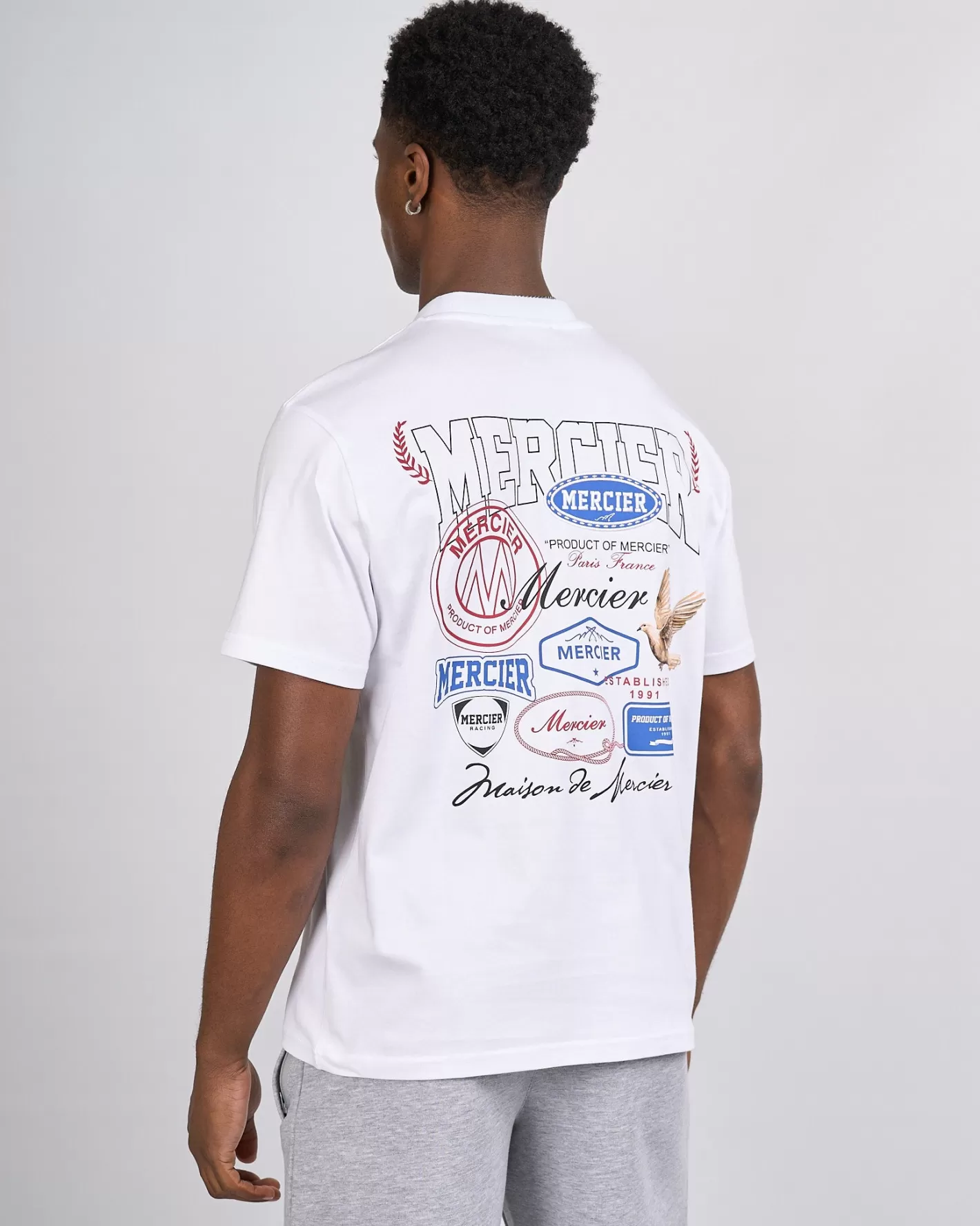 Homme Mercier Ensembles D'été | T-shirts<White Multi Tour Tshirt